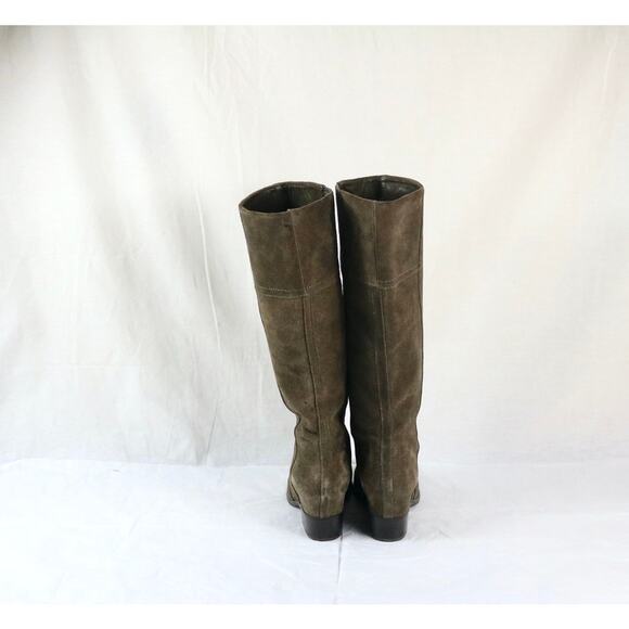 Crown Vintage Boots 6.5M TIPTON Women Brown Suede Hidden Wedge Tall Slip On - Picture 3 of 7